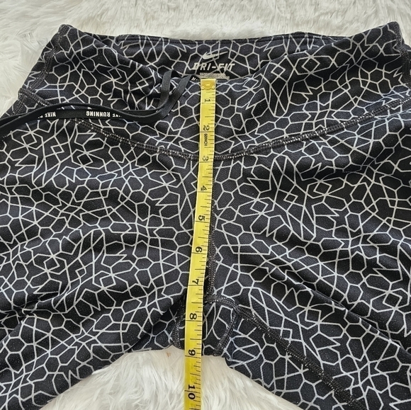 NIKE running cropped leggings size small geometric pattern drawstring tie - Picture 12 of 12